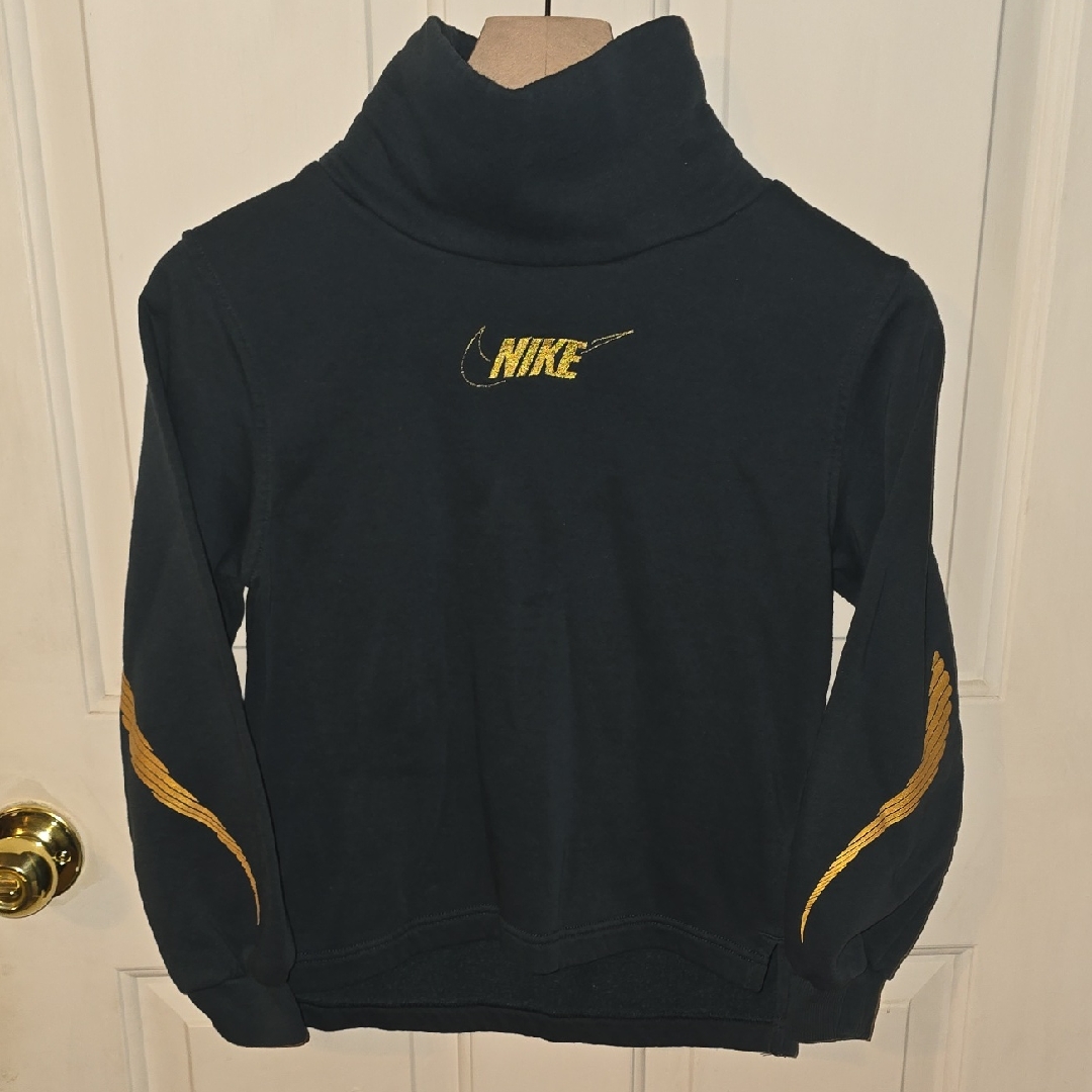 Nike Dark Green Sweatshirt With Gold Logo Nike Dark Green Sweatshirt With Gold Logo